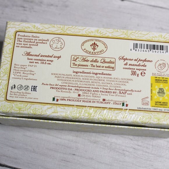 La Saponeria Firenze Decorative Almond Scented Soap Set Made in Italy - Picture 7 of 7